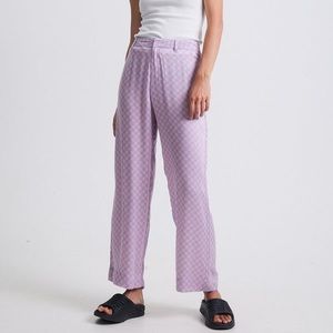 AFENDS Recycled Check Low Rise Suit Pants NWT